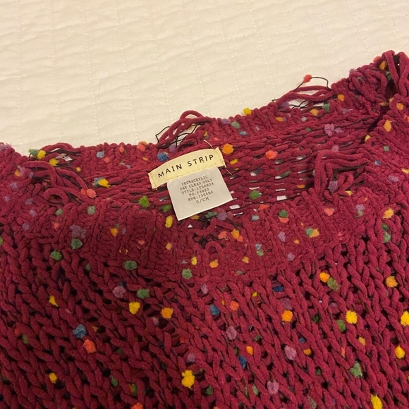 Main Strip Pink Confetti Knit Cropped sweater - Picture 4 of 5